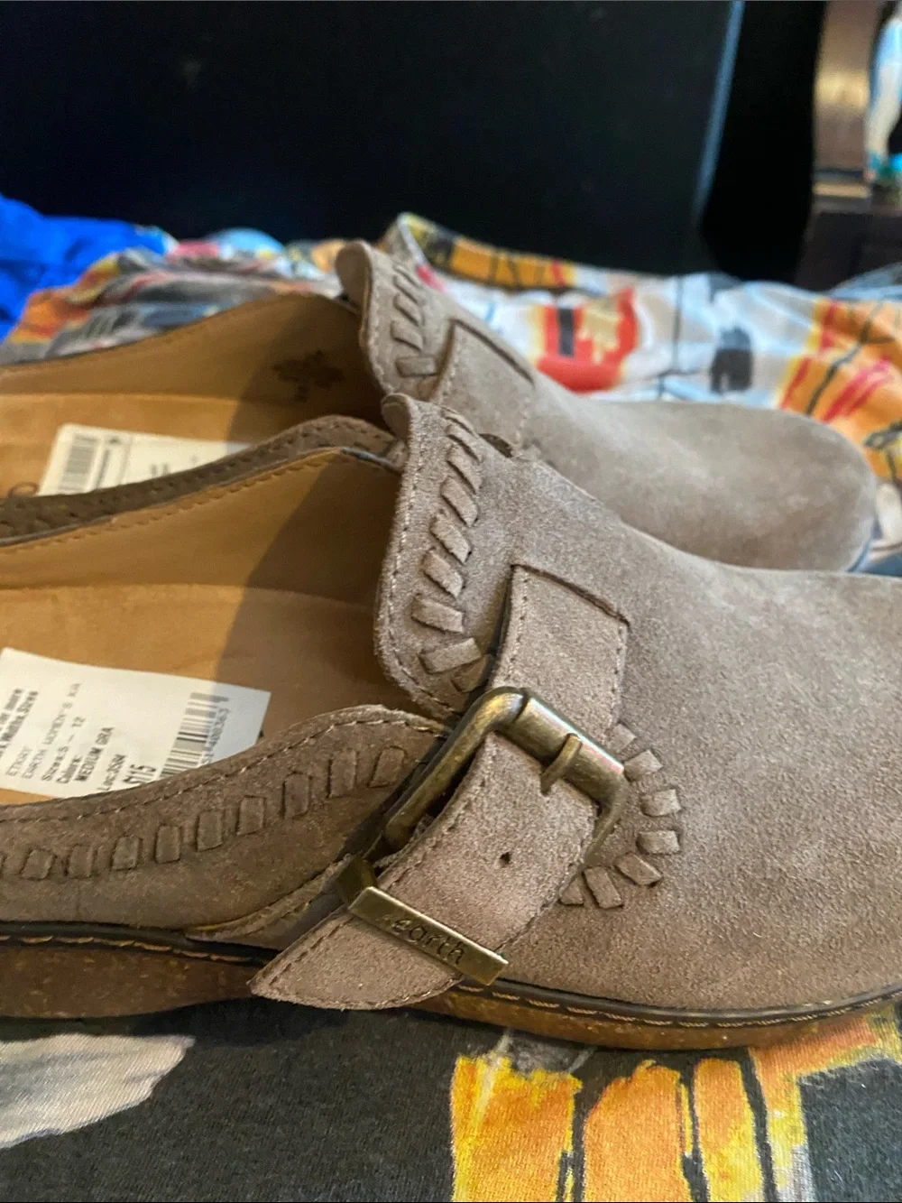 Earth Womens Suede Slip-On Mules in Taupe Brown